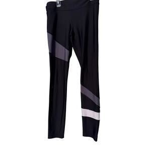 Under Armour Women's HeatGear Leggings Black with Grey and White Panes=ls SzM